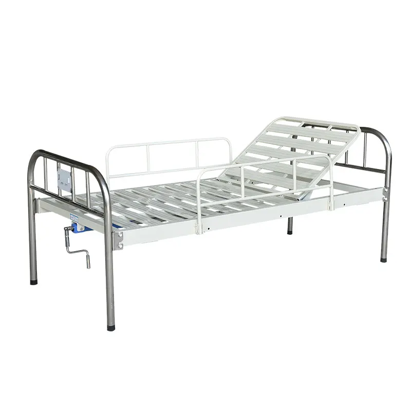 

Hot Sell Manual One Function Stainless Steel Medical Hospital Bed