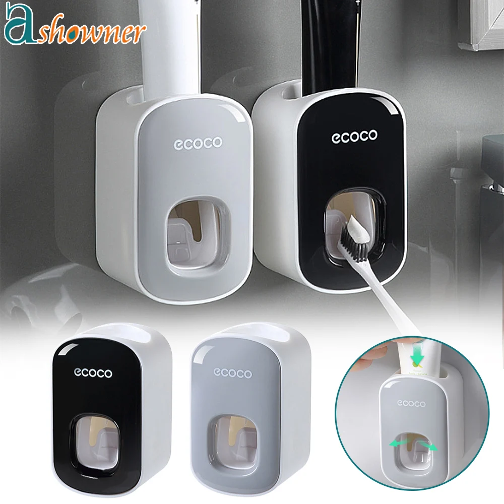 

Automatic Toothpaste Dispenser Wall Mount Toothpaste Squeezers Self-adhesive Dust-proof Toothpaste Holder Bathroom Accessories
