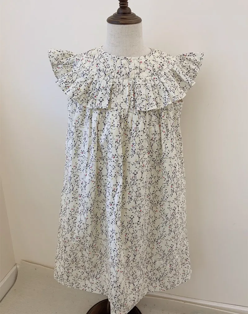 

Детское платье, одежда для маленьких девочек, хлопковое платье для девочек во французском стиле, красивое платье с принтом