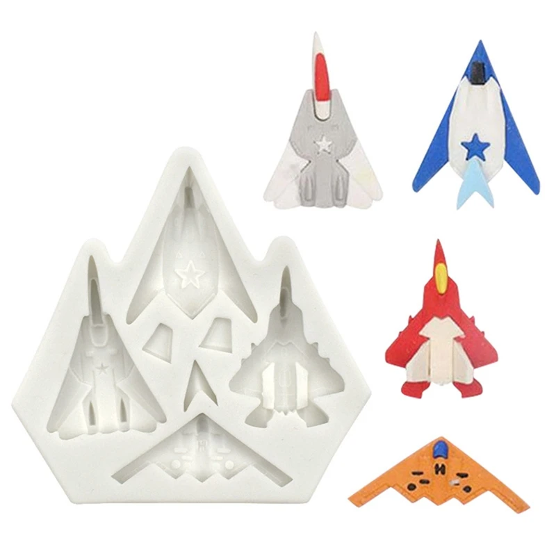 

Fighter Plane Silicone Rubber Flexible Food Safe Mould Clay Resin Candy Mold