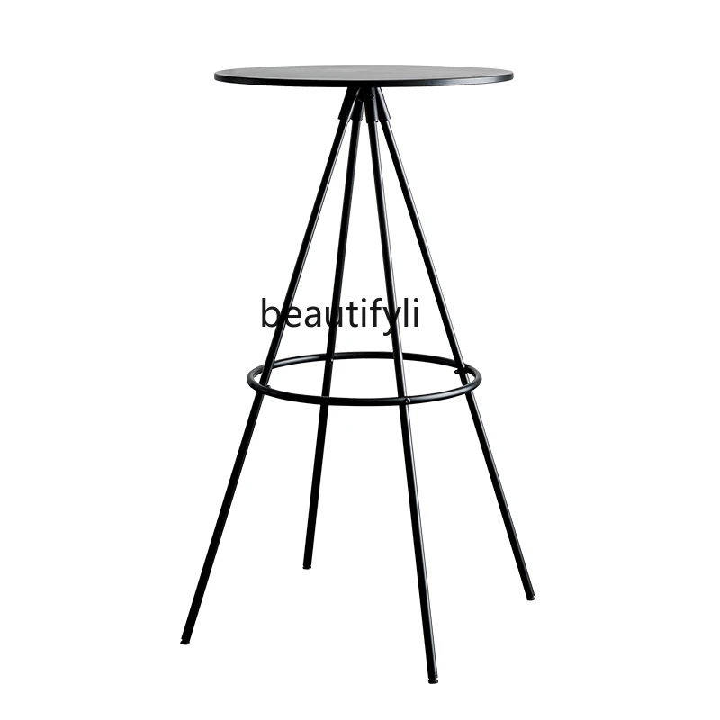 

Нордический высокий стол yj для дома и балкона, высокий барный стол, простой современный круглый барный стол