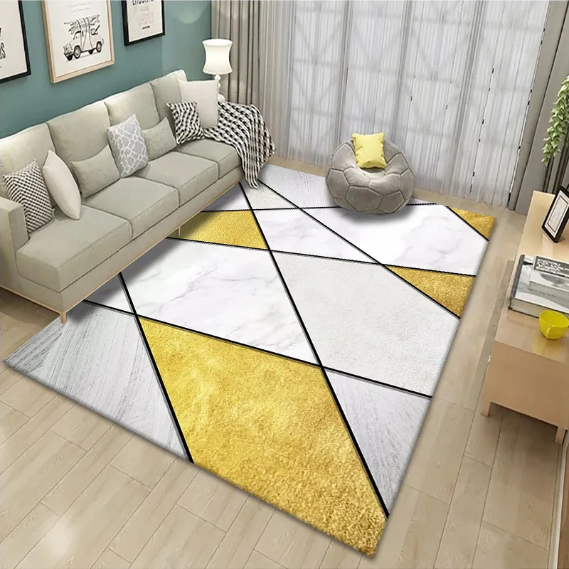 

Nordic Style Homestay Living Room Rugs Modern Art Bedroom Bedside Carpet Machine Washable Large Area Floor Mat Home Decoration