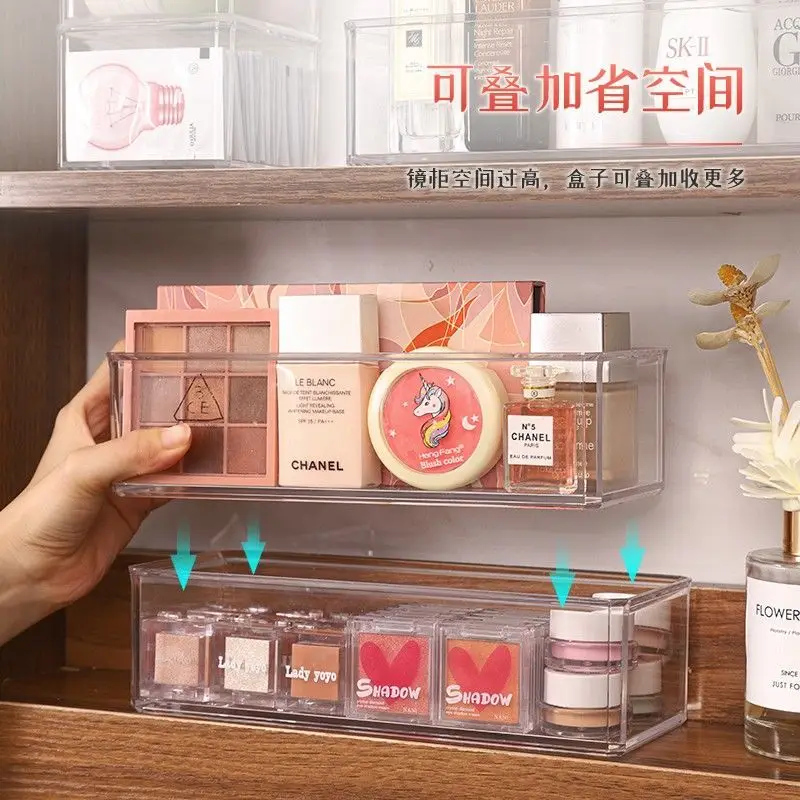

Пластиковый ящик для хранения теней для век, косметический Органайзер, косметика, искусственный органайзер для ванной комнаты, Настольный ...