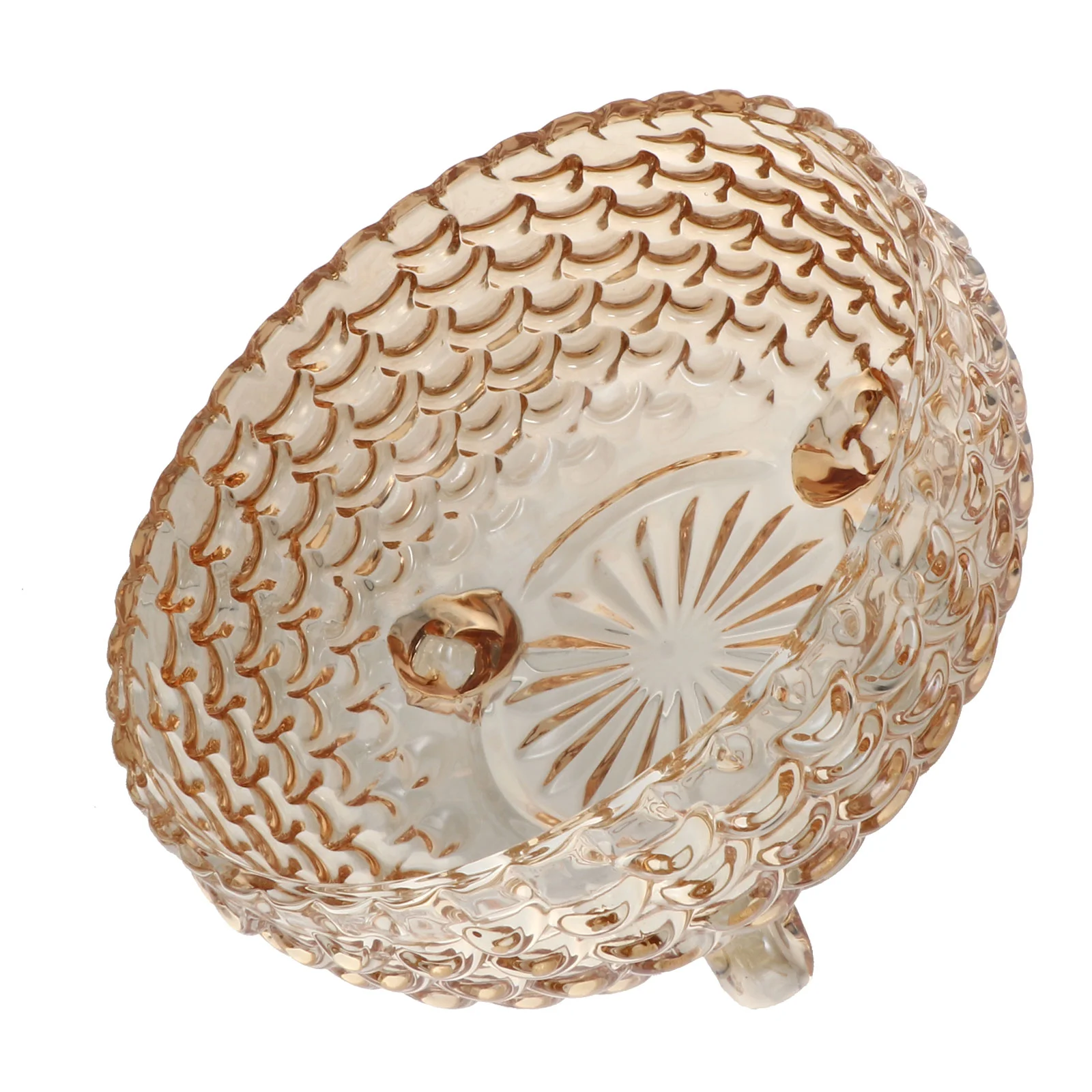 

1pc Creative Three-legged Salad Bowl Household Glass Bowl Food Bowl (Amber)