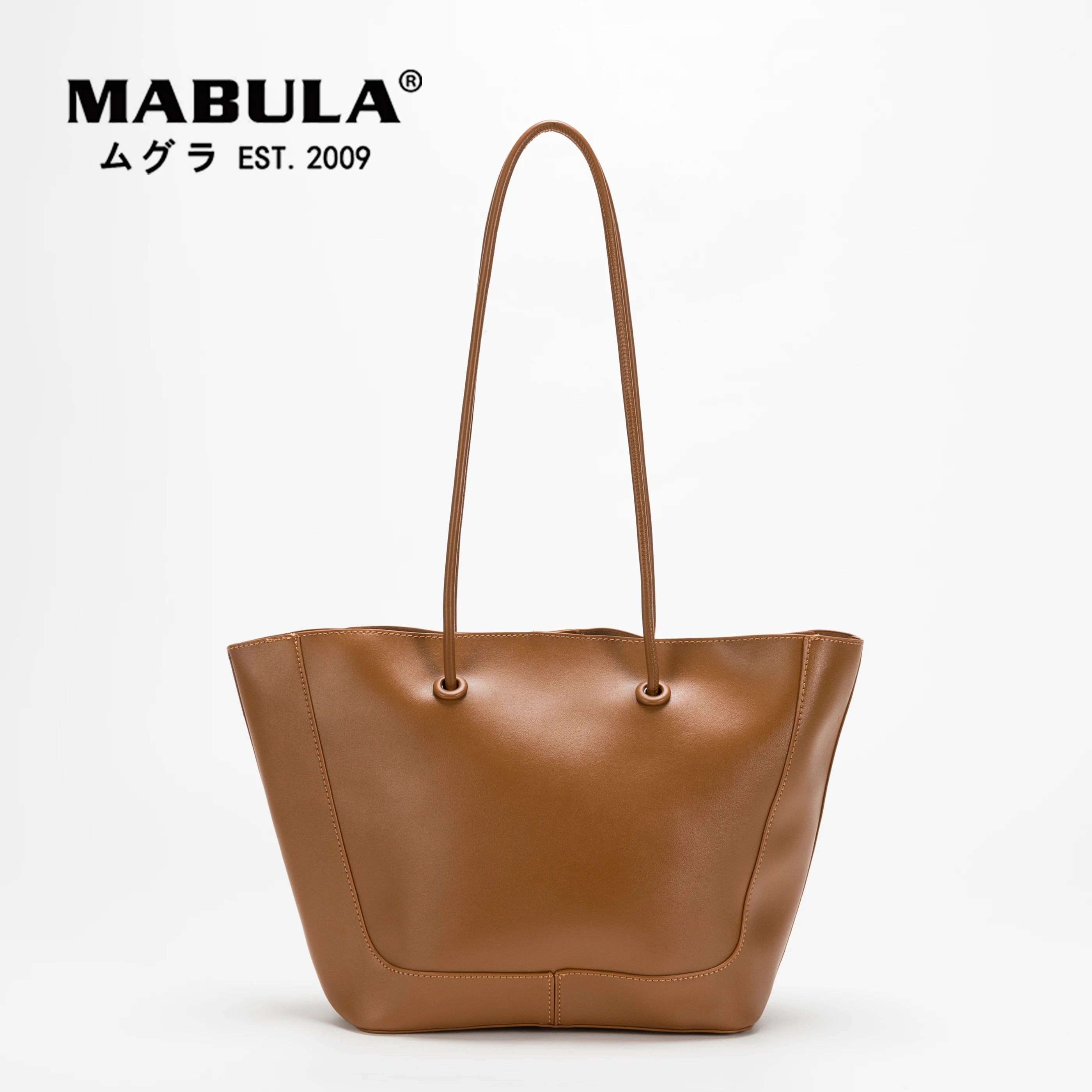 

MABULA Large Hasp Women Leather Work Tote Bag Fit up 13" Laptop Casual Female Shopper Handbag Simple Stylish Shoulder Hobo Purse