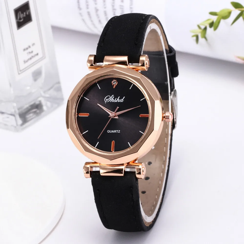 

NO.2 A1846 Women Zegarek Damski Leather Band Relogio Casual Watches Reloj Mujer Analog Quartz Crystal Wristwatch