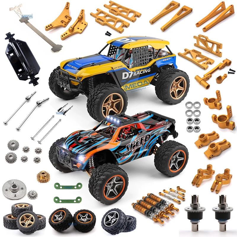 

WLtoys 12402-A 104009 Радиоуправляемый автомобиль, грузовик, золото, все металлические детали для модернизации C-сиденье, рычаг дифференциала, шасси, сборка против столкновений