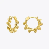 enfashion sun flower hoop earrings for women gold color curved sculptural hoops earings fashion jewelry gifts kolczyki e201198