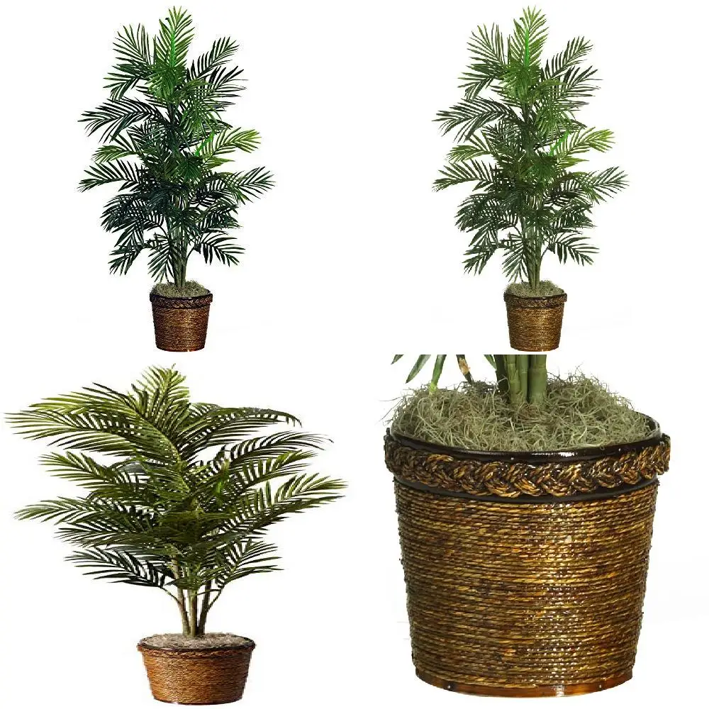 

145cm Elegant Areca Palm Artificial Tree 145cm, Potted In a Stylish Basket - Bring Nature Home Today!