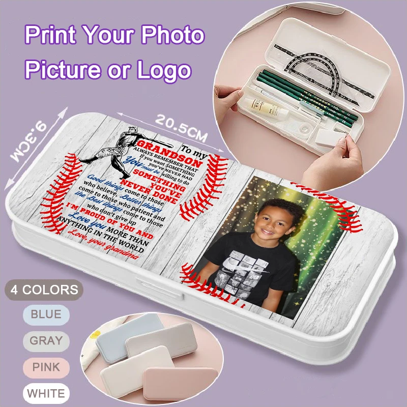 Case For Kids School With Boy Girl Photo Gifts For Grandson Baseball Lover Back To School Gift Customized