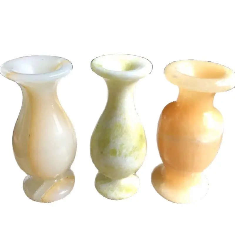 

Wholesale Natural Crafts Healing Crystals Gemstone Carvings Topaz Vase For Home Decoration