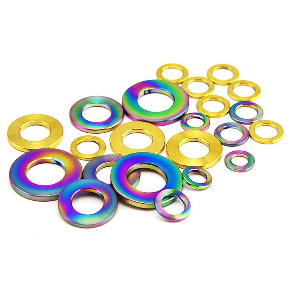 

M3 M4 M5 M6 M8 M10 Titan Flache Washer Spacer Dichtung für Fahrrad Radfahren Motorrad Auto