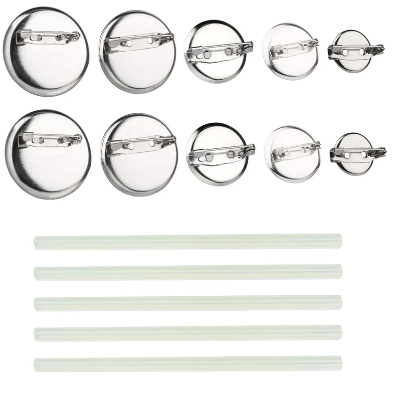 

KAOBUY 20Pcs/Bag Imitation Rhodium Plated Iron Disc Shaped Brooch Base with Safety Pins Clips Diy Jewelry Findings Accessories