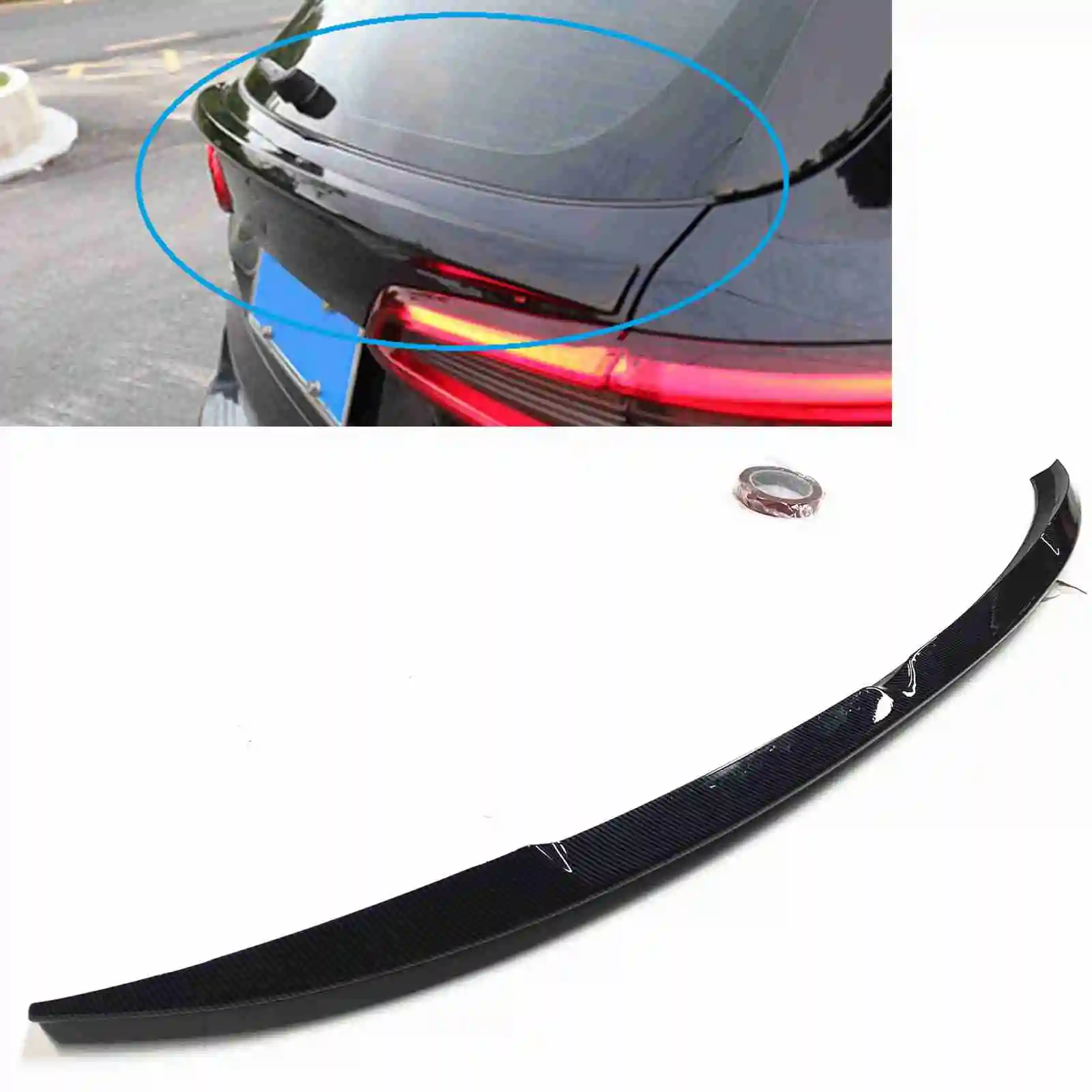 

Rear Trunk Middle Spoiler Wing For BMW X7 G07 2019-2021 ABS Carbon Look Car Renegade Design Tail Window Mid Center Splitter Lip