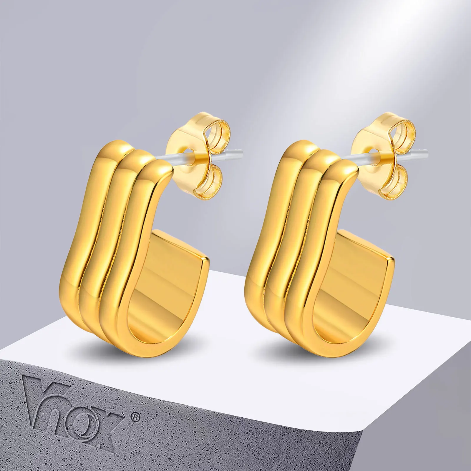 

Vnox Women's Gold Color Geometric Earrings, 2023 Trendy Hoop Huggie Earrings for Famel,Fashion New Gifts Party Jewelry