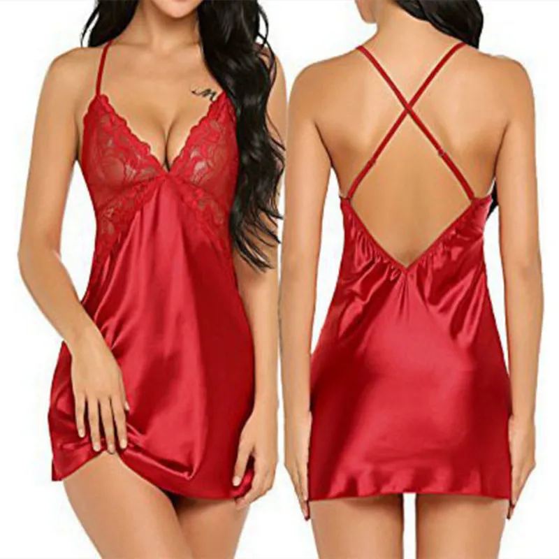 

Women's Transparent Sexy Underwear Erotic Full Lace See-Through Lingerie Backless Hollow Out Lingerie Sleepwear