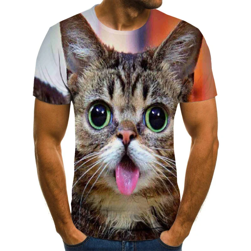 

2022 New Fashion Men Women Children Animal Cat 3D Printed T Shirt Summer Short Sleeve Boy girl Kids Casual Cool Tops Tee