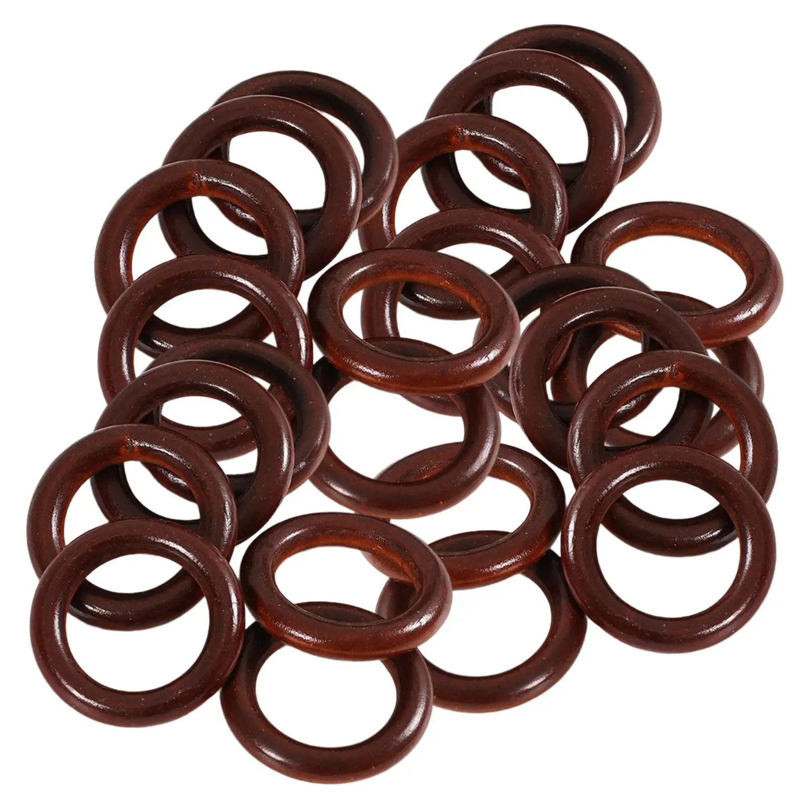 

100x Wooden Rings 55mm Natural Solid Dark Coffee Pendant Connectors Wood Loop for Macrame Decor DIY Craft Lace Plant Hangers