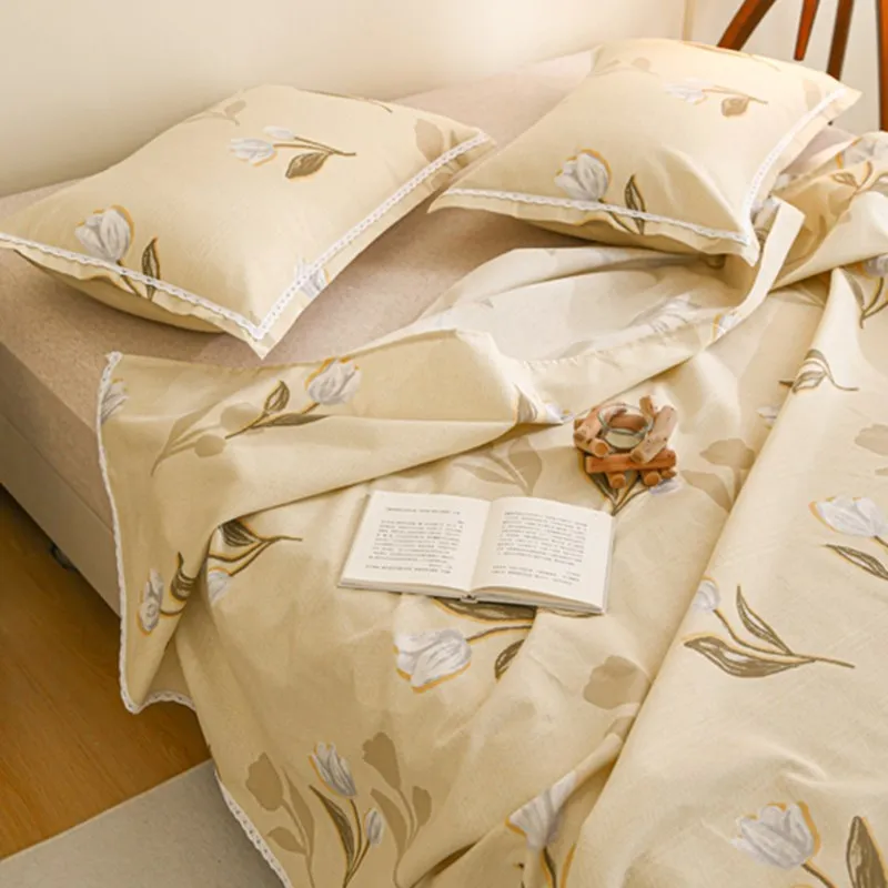 Lace Fine Yarn Cotton Old Coarse Cloth Bed Sheet Single Piece Thickened Linen Summer Mat Dormitory Quilt ... |