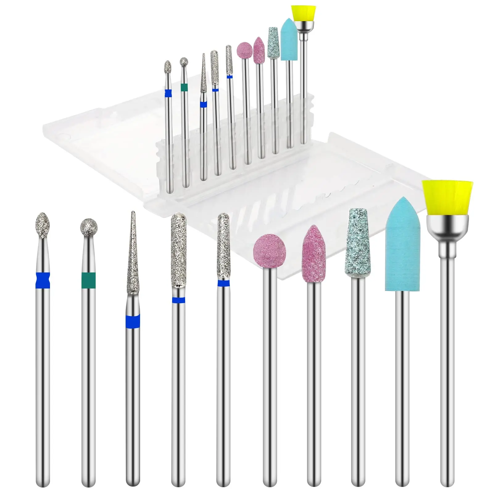 

10pcs Nail Drill Bits Set for Nails Electric Nail File Professional Nails Supply Milling Cutter for Acrylic Gel Nails Cuticles