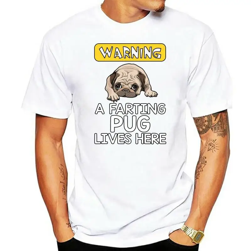 

Warning A Farting Pug Lives Here Shirt Slogans Customized Tee Shirt