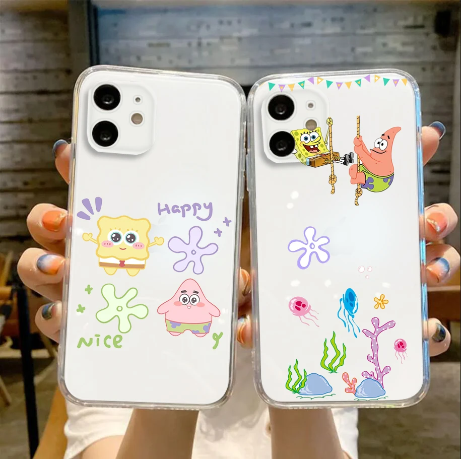 Мягкий чехол SpongeBob SquarePants для Moto G4 Plus G41 G5 G50 G51 G5S G6 Play G60 G7 Power G71 G9