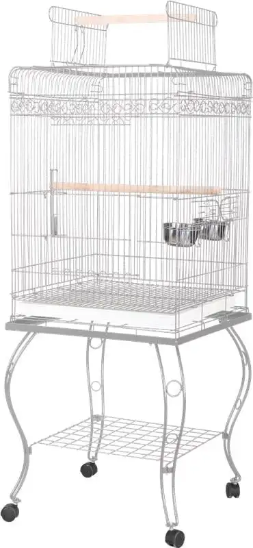 

A and E Cage Co. Opening Playtop Bird Cage-Pure White Easy cleaning