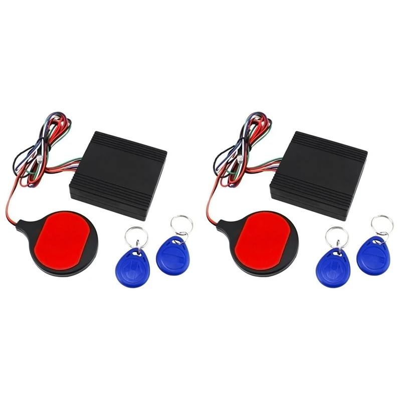 

2X Anti Theft Motorcycle Lock System With Engine Cut Off Immobilizer IC Card Alarm Induction