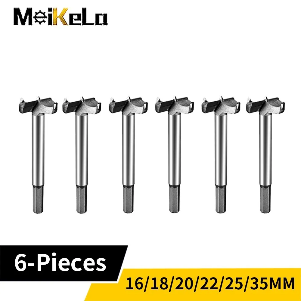 

Meikela 6Pcs 16-35mm Self Centering Hole Saw Cutter Carbon Steel Tungsten Carbide Wood Hole Cutter Drill Bits Woodworking Tools