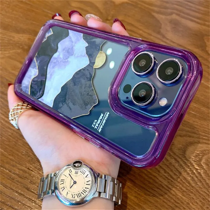 

For iPhone 14 Plus New Color Matching Oil Painting Mountain Peak Sunset Case For iPhone 14 13 11 12 Pro Max XR XS Max X 13 Cover