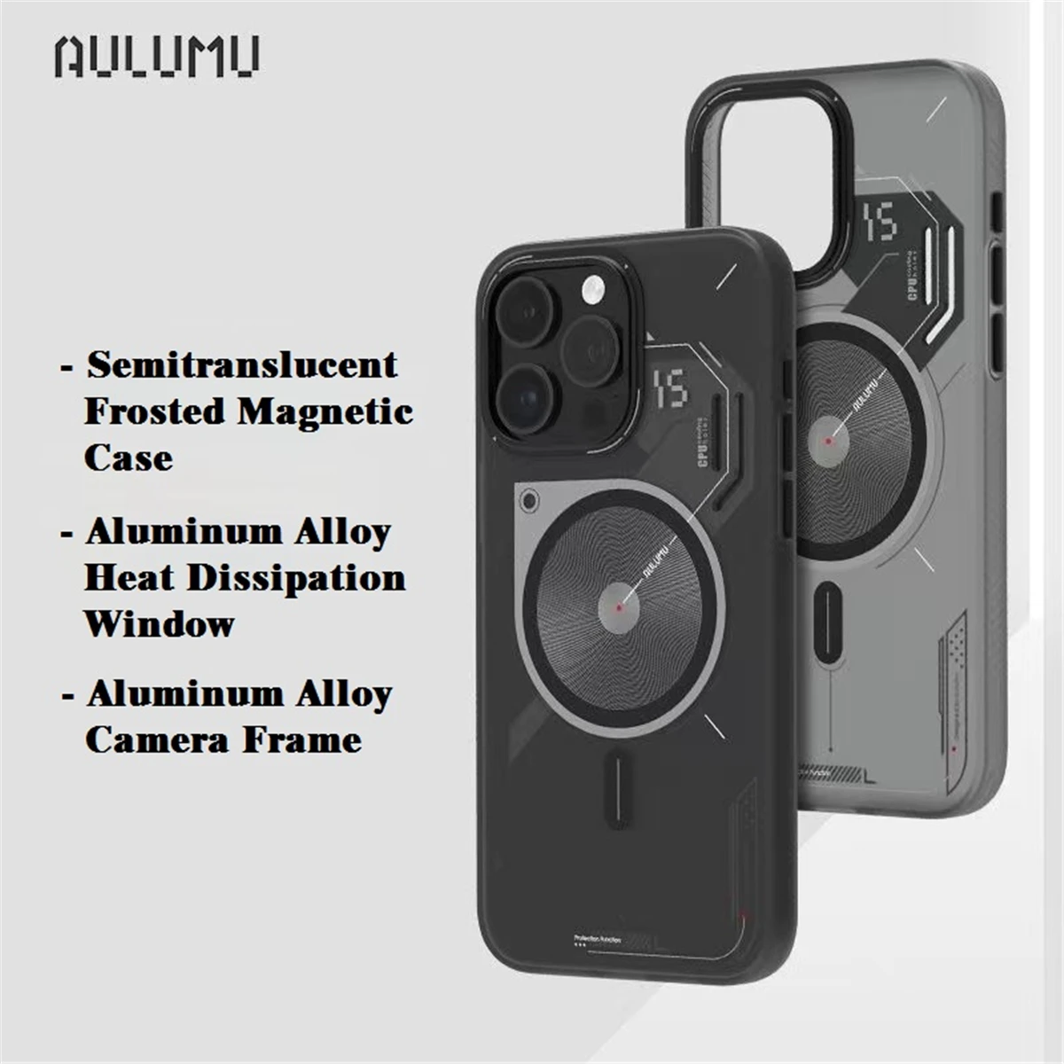 Aulumu A15 ТПУ для iPhone15 Pro Магнитная стандартная технология IMD совместимая с Magsafe