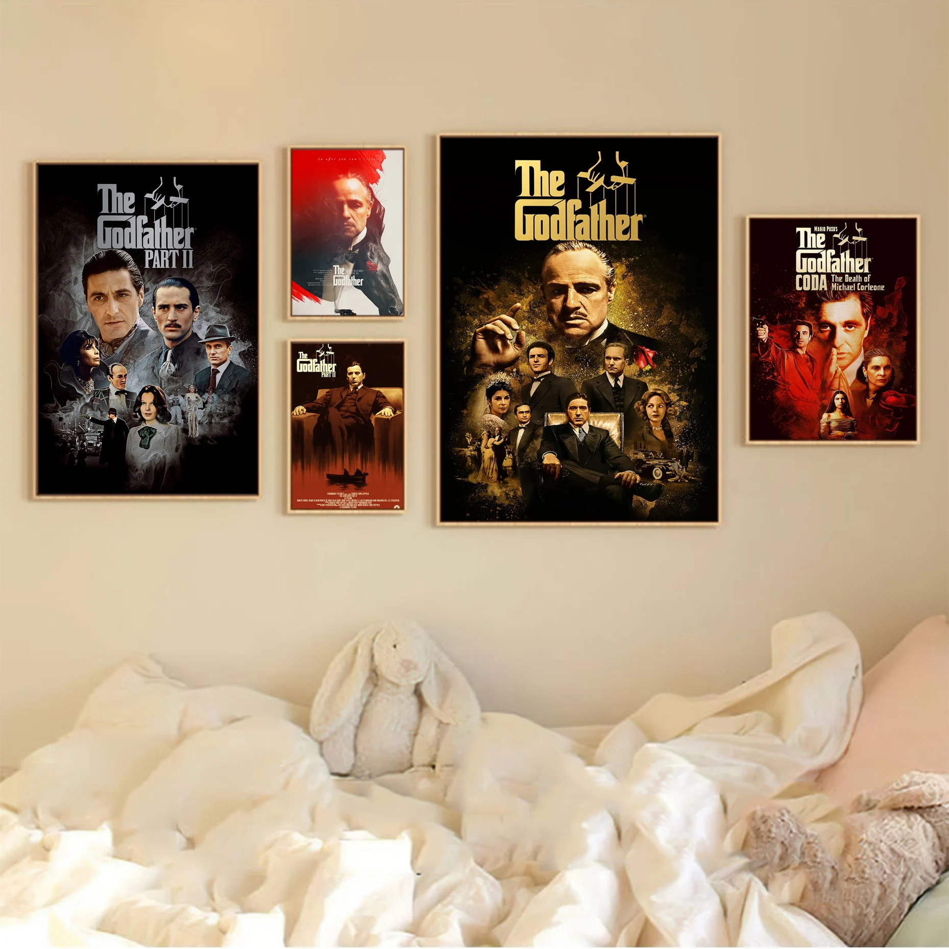 

Godfather Vintage Posters Sticky Whitepaper Sticker DIY Room Bar Cafe Aesthetic Art Wall Painting