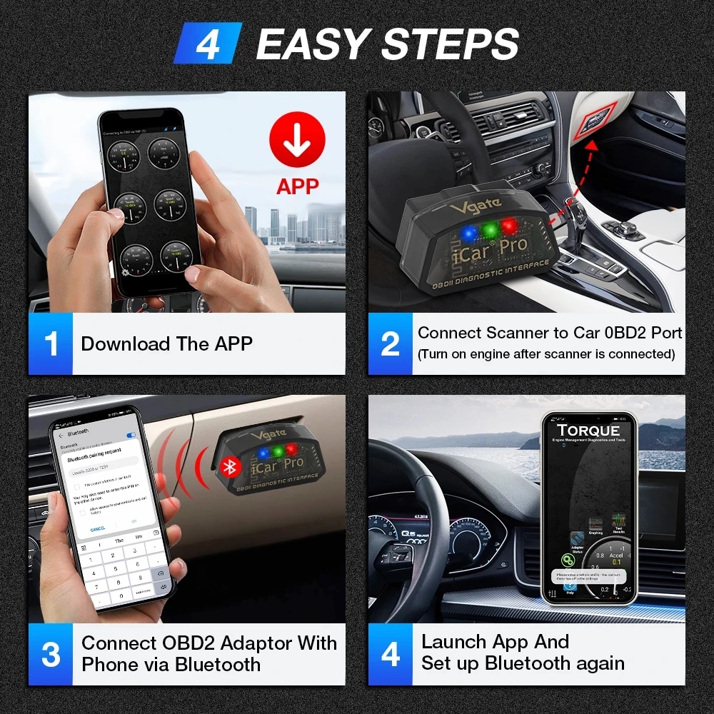 Vgate iCar Pro блютуз 4 0/3 0/wifi OBD2 сканер для Android/IOS Авто Elm 327 Автомобильный