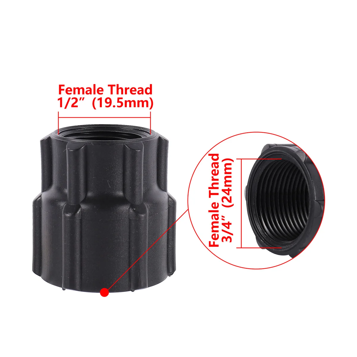 

Прямой соединитель Adhere To Fly пластик черный 1/2"-3/4"