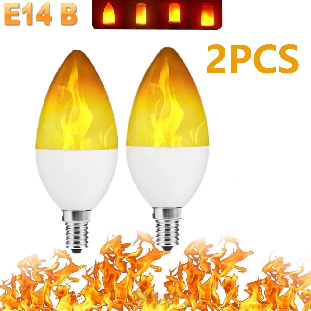 

2 шт. LED лампы с имитацией пламени Luces E14