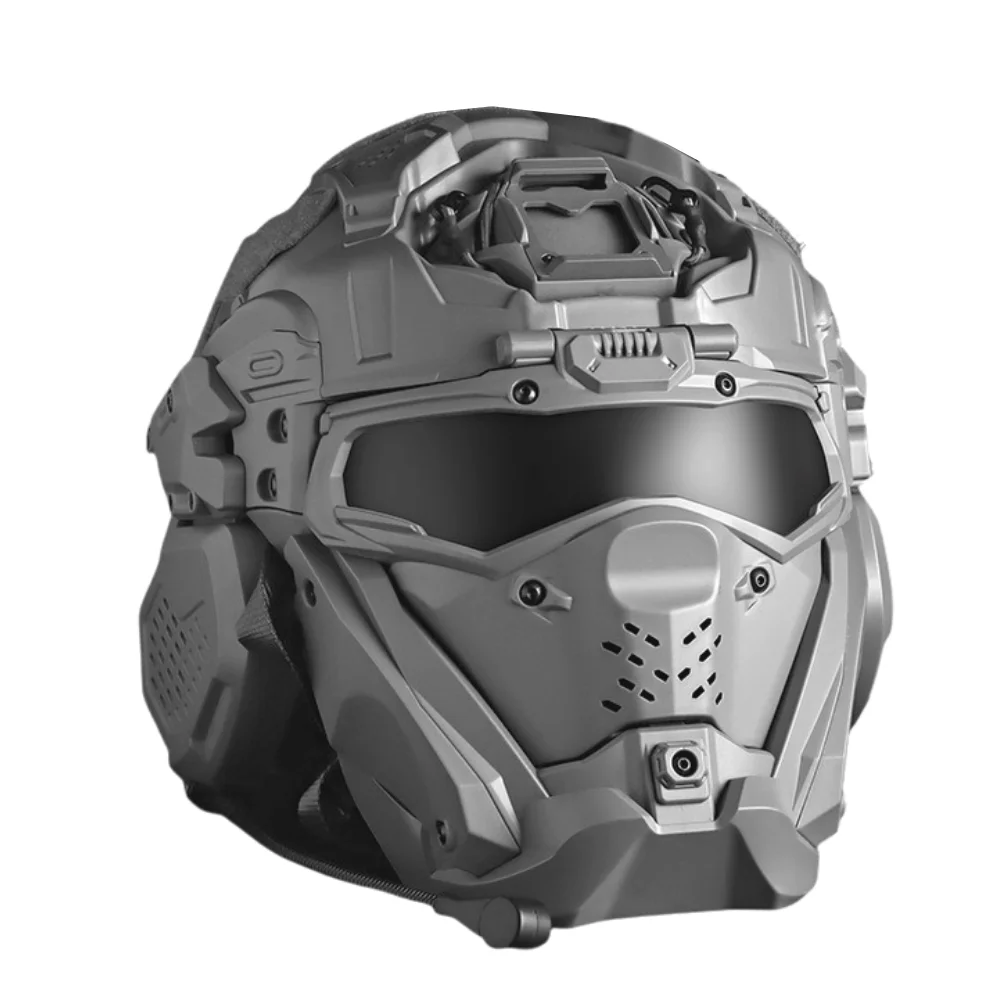 Tactical Assault Helmet with Mask Headset Fan Night Vision Stand Military Hunting Paintball Airsoft Accessories Equipment Gear