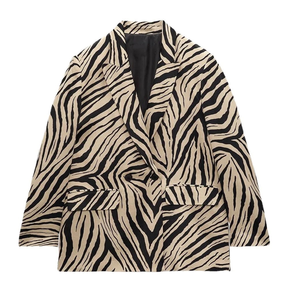 

2022 Office Ladies Work Jacket spring new women's animal print suit coat