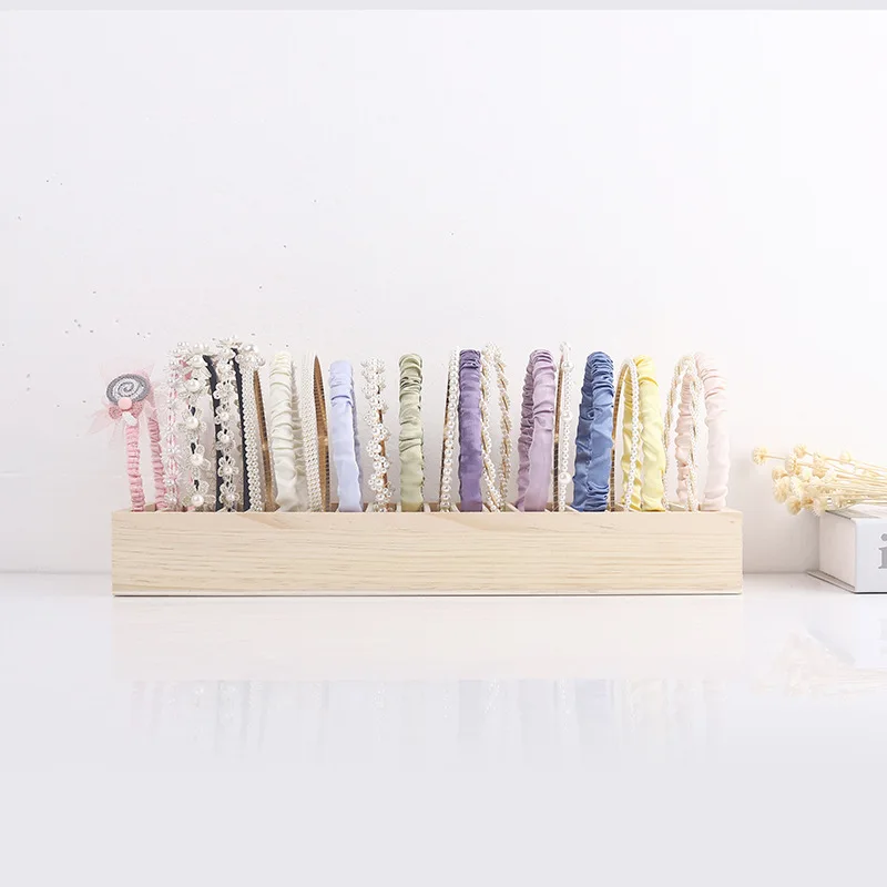 Solid Wood Headband Rack Storage Hair Hoop Display Stand Home Hair Hoop Hairpin Jewelry Stand Headdress Jewelry Display Stand