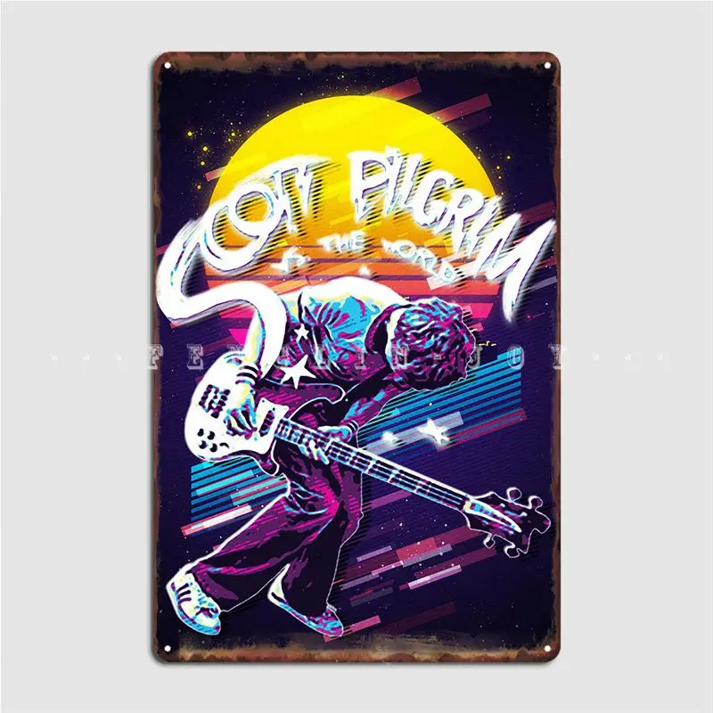 

Scott Pilgrim Vs The World Metal Plaque Poster Club Party Bar Cave Create Plaques Tin Sign Poster