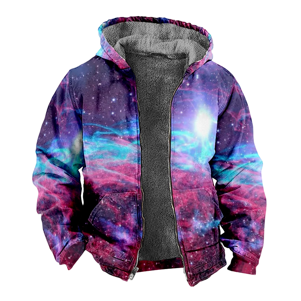 Мужские зимние куртки пальто хлопковая одежда со звездным небом стильное