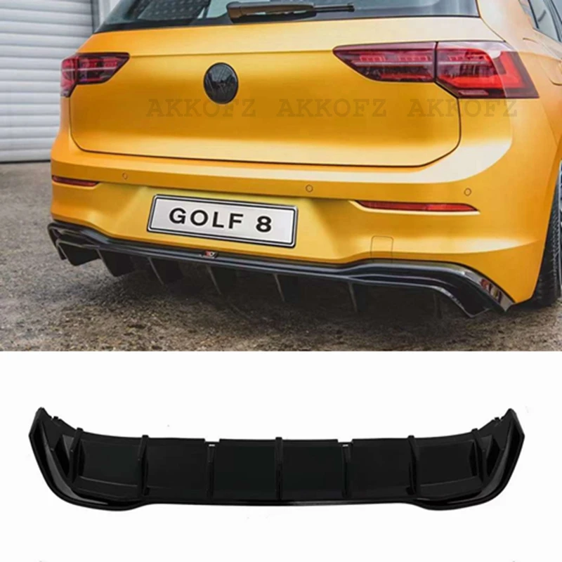 

Для Volkswagen Golf 8 Pro Max, АБС-материал, черный/углеродное волокно, задний бампер автомобиля, спойлер, диффузор, задняя губа