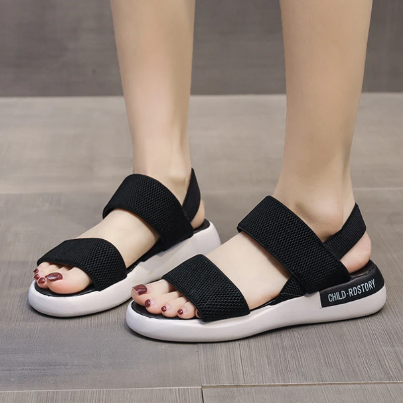 

Sports Sandals Women Elastic Band Summer Flat Shoes Cute Ankle Strap Sandals for College Girls Ladies Shoes and Sandals Zapatos