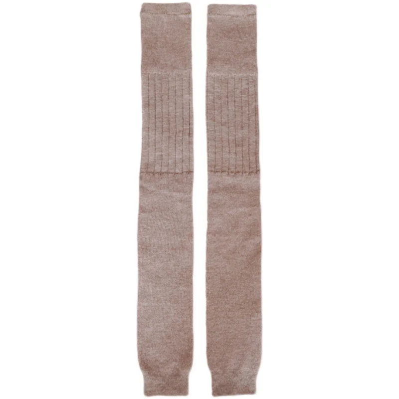 Autumn And Winter Thickened Warm Wool Hosiery Cover Cold Proof Knee Protection Foot Cover Lengthened Over Knee Stockings Knitted