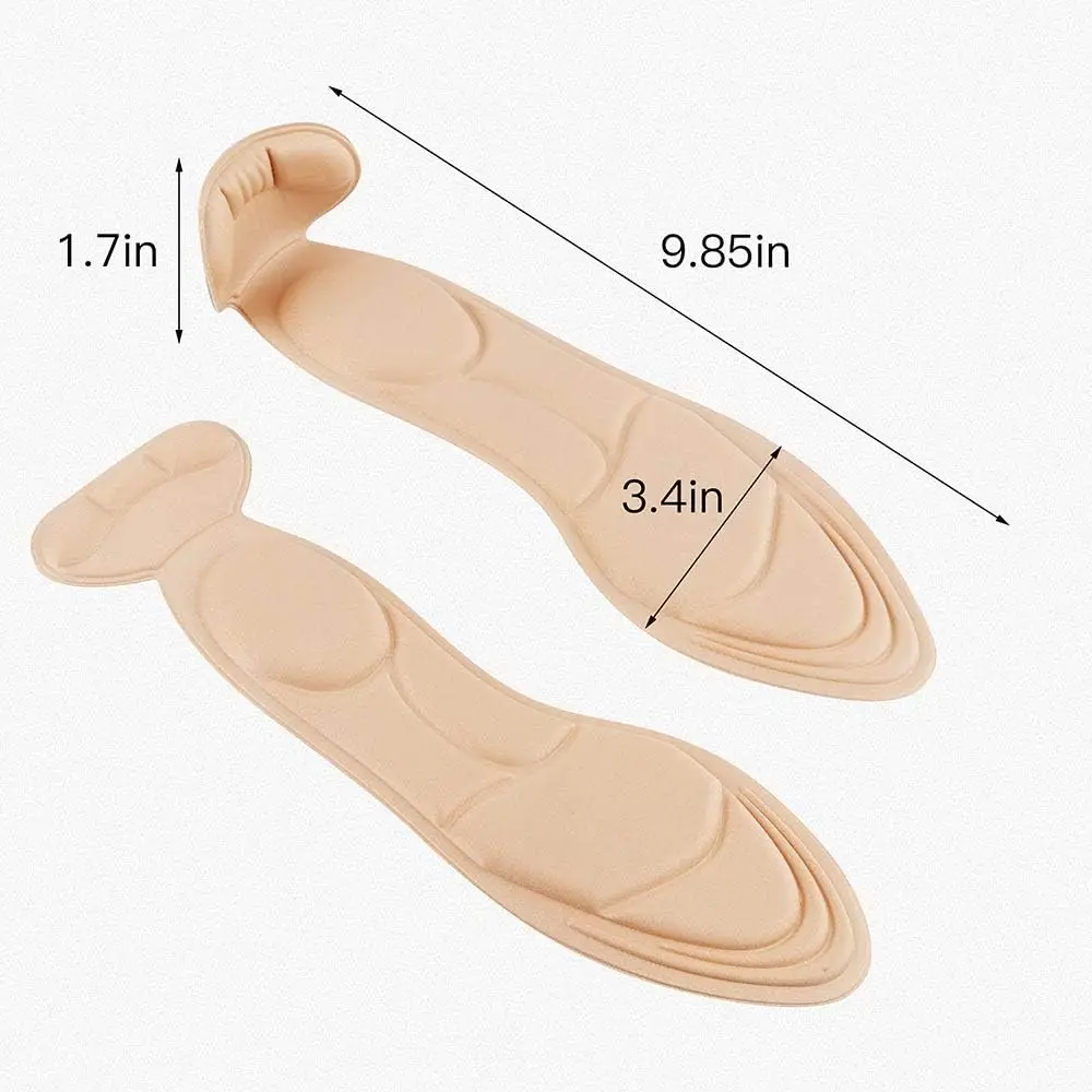 Shoe Insoles Women Breathable High Heel Inserts Cushion Inserts Shoes Pads Insole Sponge Barefoot Comfort Insoles