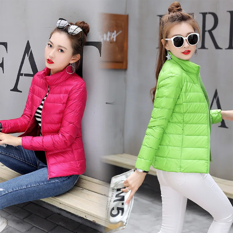 Down Jacket Women Lightweight Winter Jacket Down Jacket 2022 New Korean Short Stand Collar Coat 16 Colors