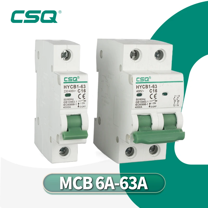 

CSQ New DZ47 MCB 1P/2P/3P/4P 6A~63A Miniature Circuit Breaker Overload Protection Switch C45 Mini Low Voltage Air Switch