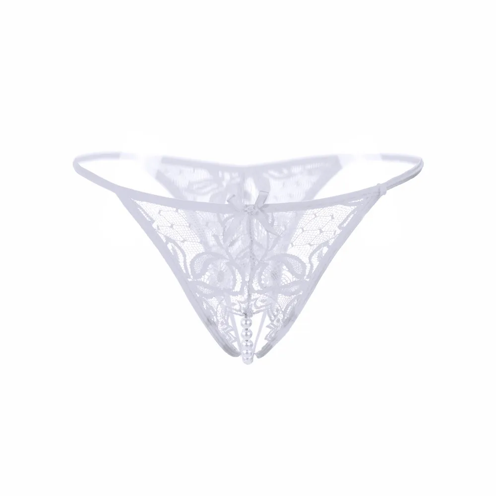 Женские эротичные кружевные стринги с жемчугом женское порно Нижнее белье для