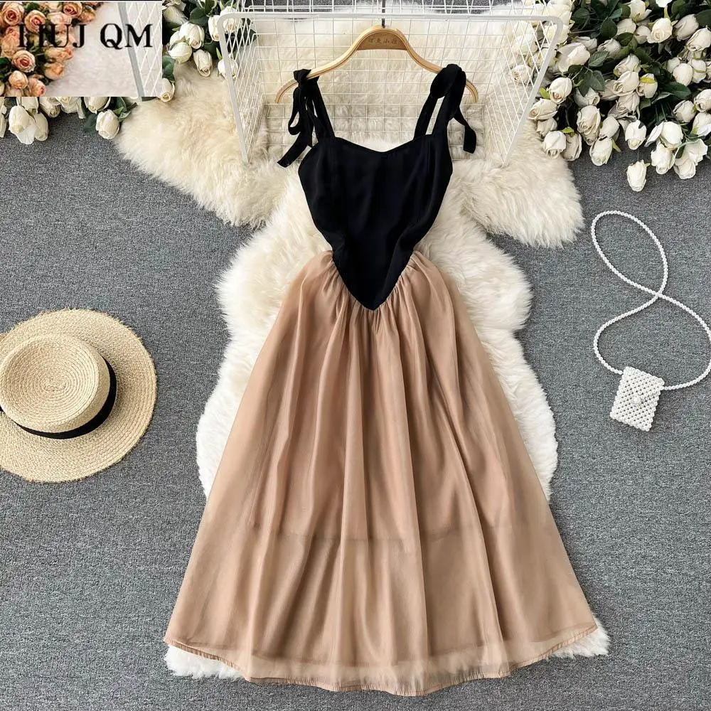 

Fashion Designer Spaghetti Strap Dress Women 2022 Summer Sexy Off Shoulder High Waist Elegant Formal Party Halter Evening Dress