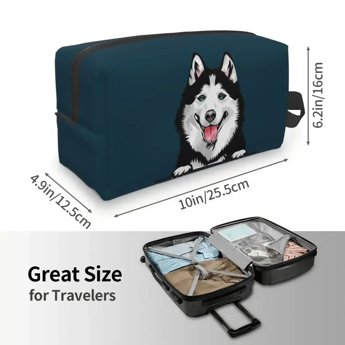 Дорожная сумка для туалетных принадлежностей сибирский хаски модная косметичка