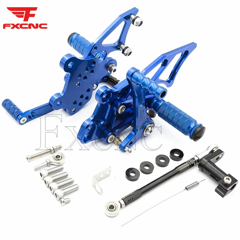 Фото Для Yamaha Yzf R3 Mt03 14-19 R25 14-18 Mt25 15-18 подставка для ног мотоцикла из алюминиевого сплава с ЧПУ, задняя подножка, подножка, задний комплект №1